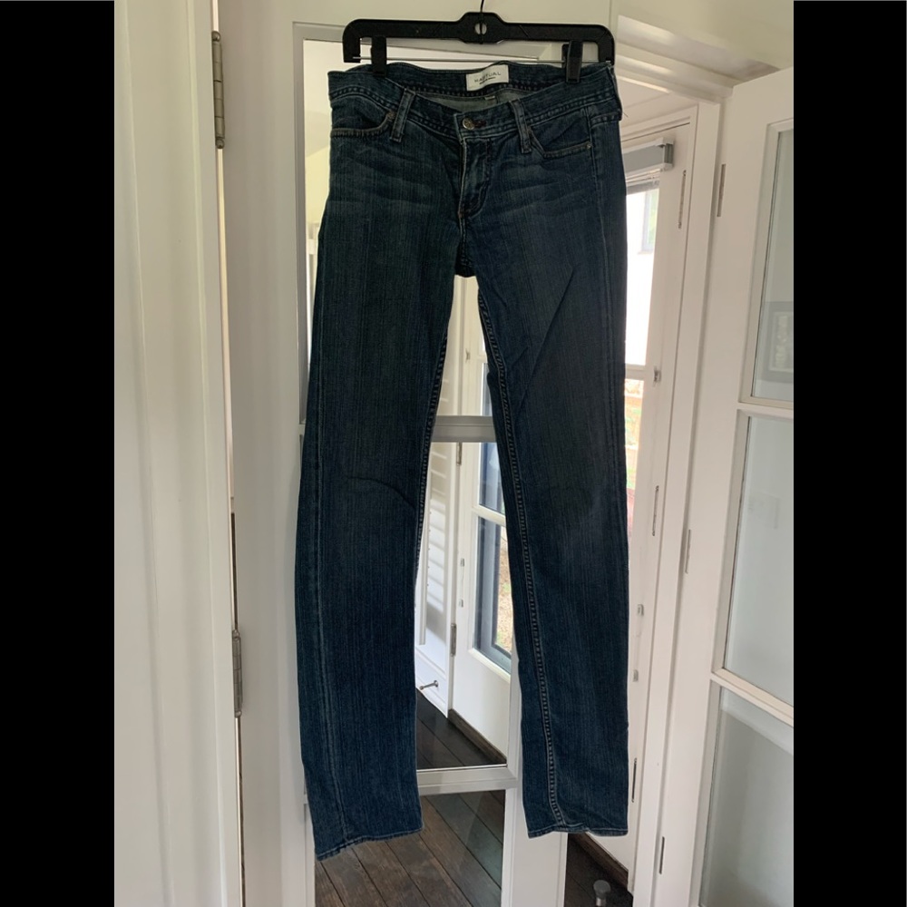 Vintage wash straight leg jeans